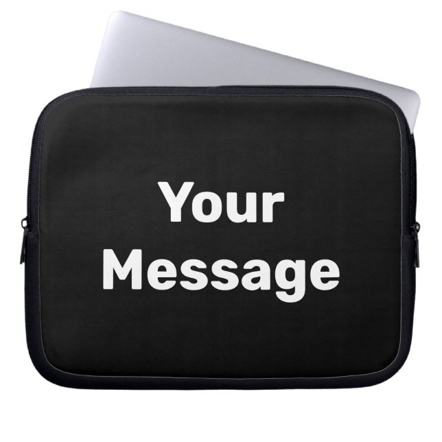 Funda Para Portátil Simple Black and White Your Message Template (Frente)