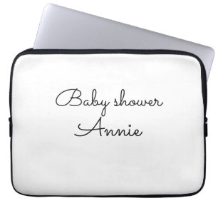 Funda Para Portátil simple minimal agrega tu nombre texto baby shower 