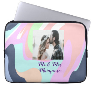 Funda Para Portátil simple minimal añade tu nombre foto pintura pastel