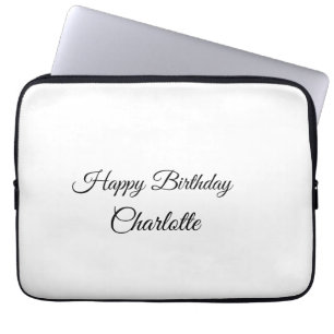 Funda Para Portátil SIMPLE MÍNIMO.CUTIE AGREGAR NOMBRE BEBÉ feliz cump