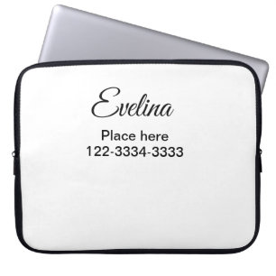 Funda Para Portátil Simple texto mínimo añadir su nombre lugar ciudad