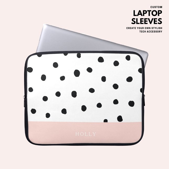 Funda Para Portátil Simple y moderno Punto de Polka Rosa Rubor Persona (Subido por el creador)