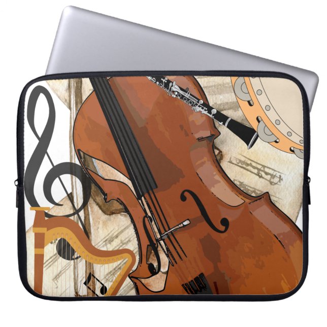 Funda Para Portátil Sinfonía de instrumentos (Frente)