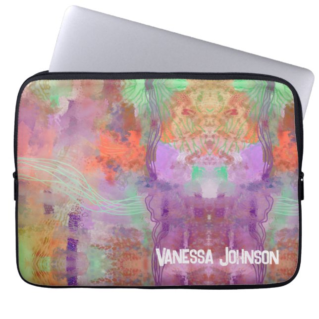 Funda Para Portátil Singular mente psicodélica abstracta de la mente p (Frente)