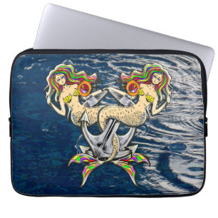 Funda Para Portátil Sirenas aferradas - Diseño Náutico para los amante
