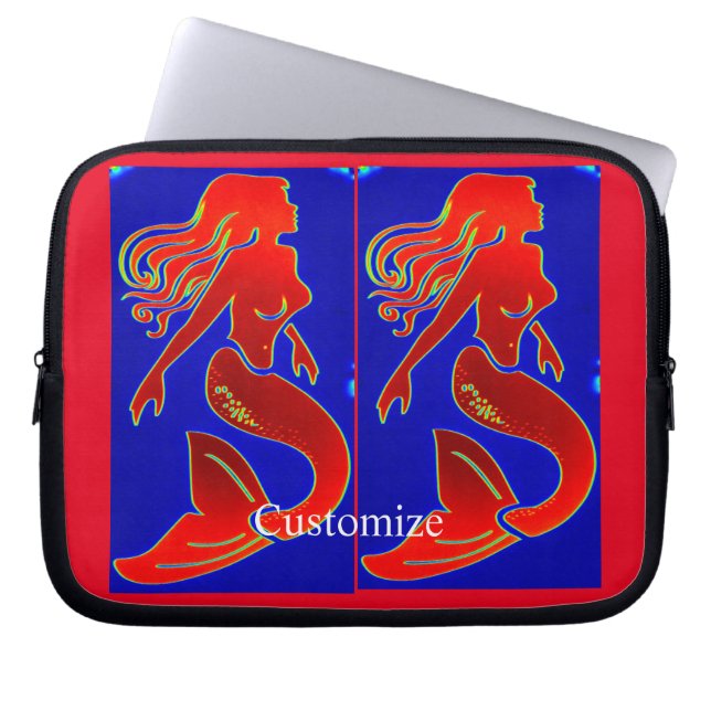 Funda Para Portátil Sirenas de anclaje rojas (Frente)