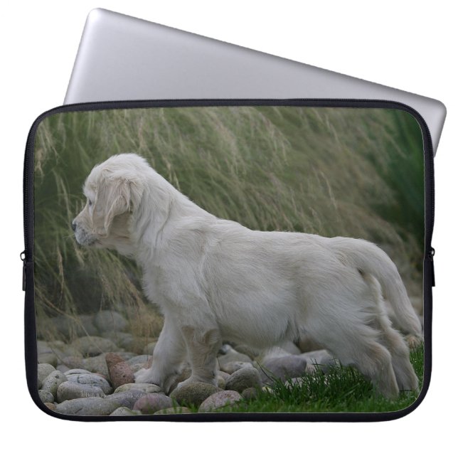 Funda Para Portátil Situación del perrito del golden retriever (Frente)