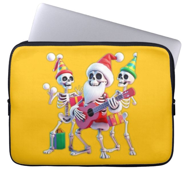 Funda Para Portátil **Skeleton 3D Christm Santa Party – Funnyas Skelet (Frente)