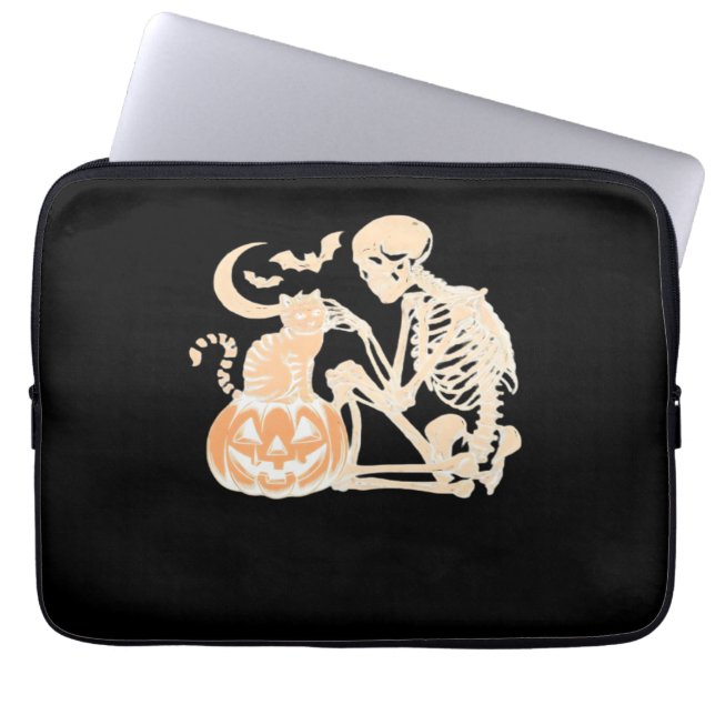 Funda Para Portátil Skeleton Cat Skull kitty Cute Halloween Design Cla (Frente)