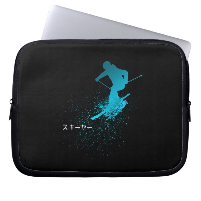 Funda Para Portátil Skier, Ski, Japanese (Frente)