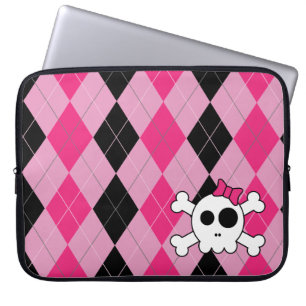 Funda Para Portátil Skully y Argyle lindos
