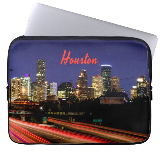 Funda Para Portátil Skyline de Houston Texas (Frente)