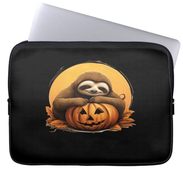 Funda Para Portátil Sleeping Sloth and Halloween Pumpkin Classic T-Shi (Frente)