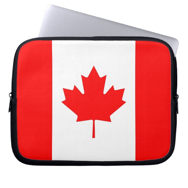 Funda Para Portátil Sleeve portátil con bandera canadiense (Frente)