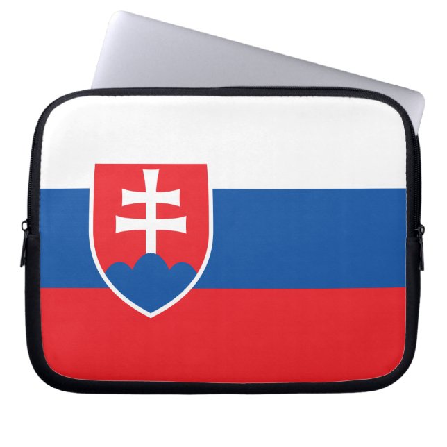 Funda Para Portátil Sleeve portátil con bandera de Eslovaquia (Frente)