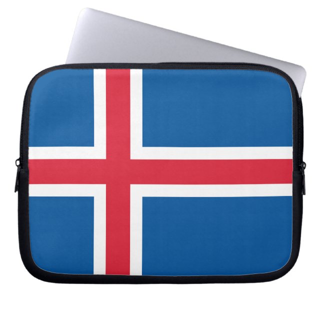 Funda Para Portátil Sleeve portátil con bandera de Islandia (Frente)
