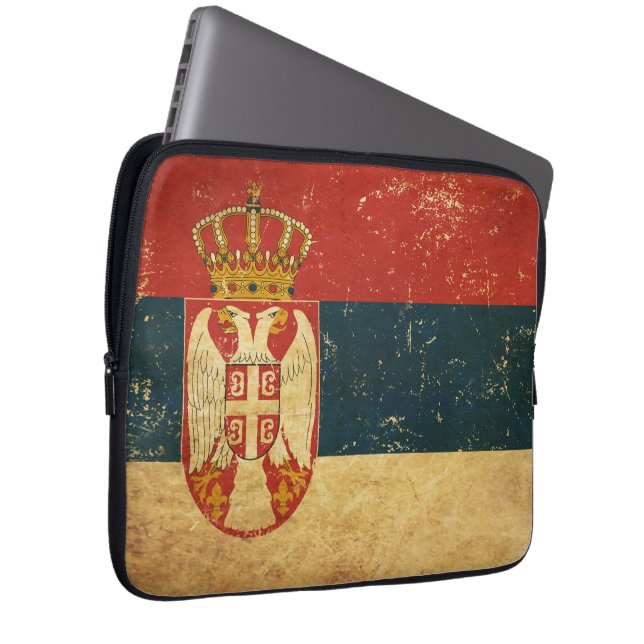 Funda Para Portátil Sleeve portátil con bandera de Serbia (Anverso derecho)