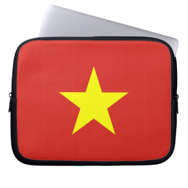 Funda Para Portátil Sleeve portátil con bandera de Vietnam (Frente)