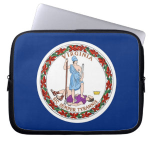 Funda Para Portátil Sleeve portátil de bandera del estado de Virginia