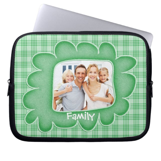 Funda Para Portátil Sleeve portátil de fotografía de la familia Green  (Frente)