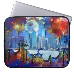Funda Para Portátil SlipperyJoe NYC grafiti luna rodeada de nubes dram