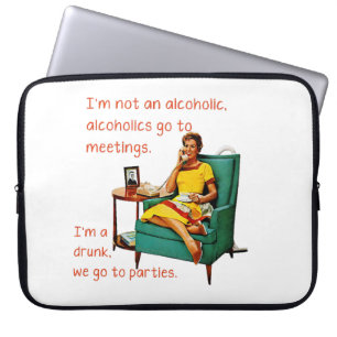 Funda Para Portátil SlipperyJoe socializando bebiendo fiesta vintage m