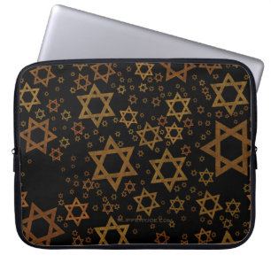 Funda Para Portátil SlipperyJoe's Estrella David temática de Hanukkah 