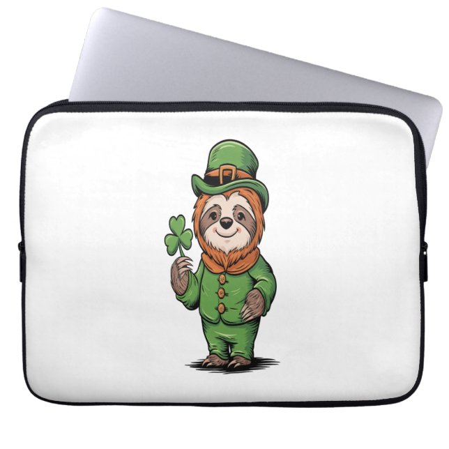 Funda Para Portátil Sloth St Patrick's Day Irish Lucky (Frente)