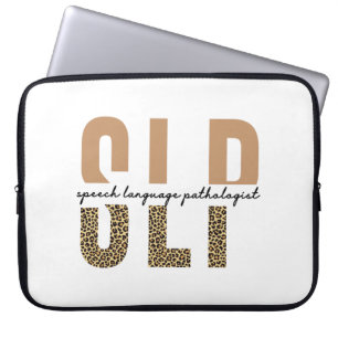 Funda Para Portátil SLP cheetah print Speech language pathologist gift