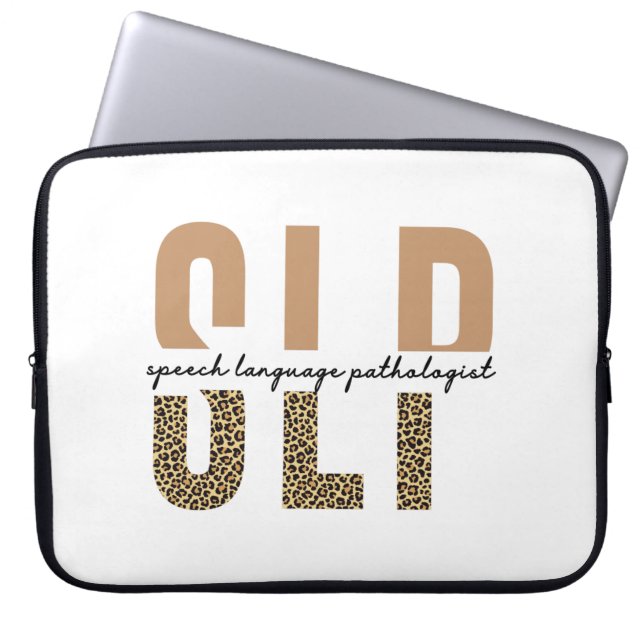 Funda Para Portátil SLP cheetah print Speech language pathologist gift (Frente)