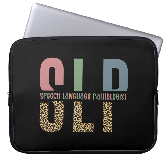 Funda Para Portátil SLP cheetah print Speech language pathologist gift (Frente)