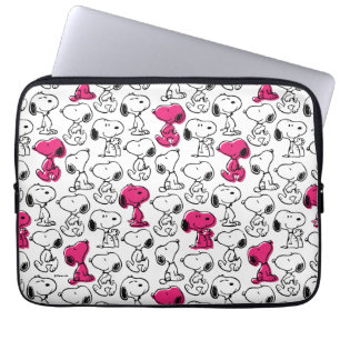 Funda Para Portátil Snoopy Black & Magenta Pattern