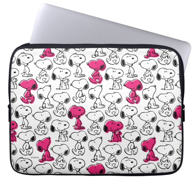 Funda Para Portátil Snoopy Black & Magenta Pattern (Frente)
