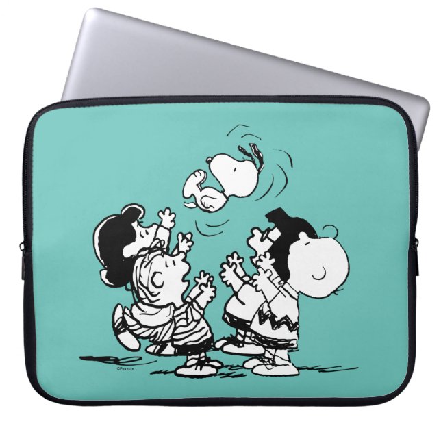 Funda Para Portátil Snoopy de levantamiento de bandas de cacahuetes (Frente)