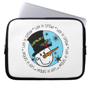 Funda Para Portátil Snowman deja que la nieve