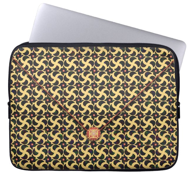 Funda Para Portátil Sobre de jaula dorada (Frente)