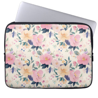 Funda Para Portátil Sofisticadas acuarelas Florales y Flores De Color