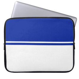 Funda Para Portátil Sofisticado bloque de color blanco azul de la Mari