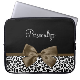 Funda Para Portátil Sofisticado leopardo impreso en color marrón con 