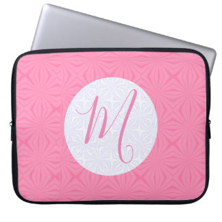 Funda Para Portátil Soft Pink Squiggly Squares Personalized Initial