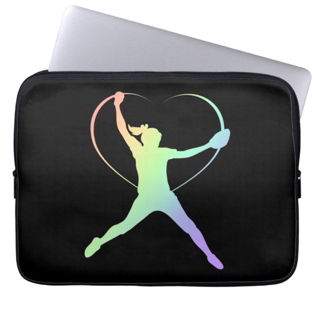 Funda Para Portátil Softbol suave arcoiris (Frente)