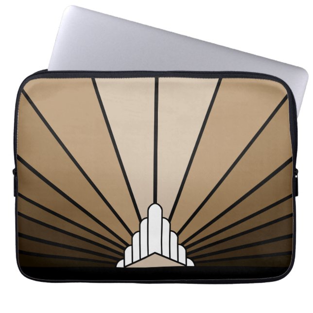 Funda Para Portátil Sol Art Déco en bronceado (Frente)