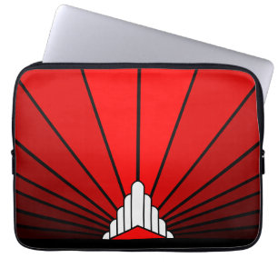 Funda Para Portátil Sol Art Decó en rojo