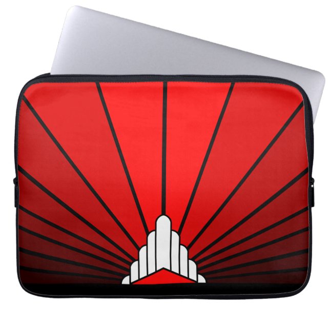 Funda Para Portátil Sol Art Decó en rojo (Frente)