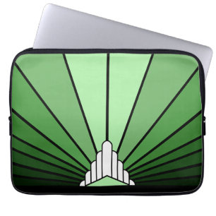 Funda Para Portátil Sol Art Decó en verde