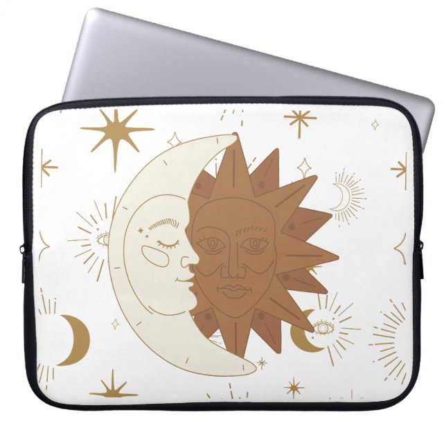Funda Para Portátil Sol celeste y luna (Frente)