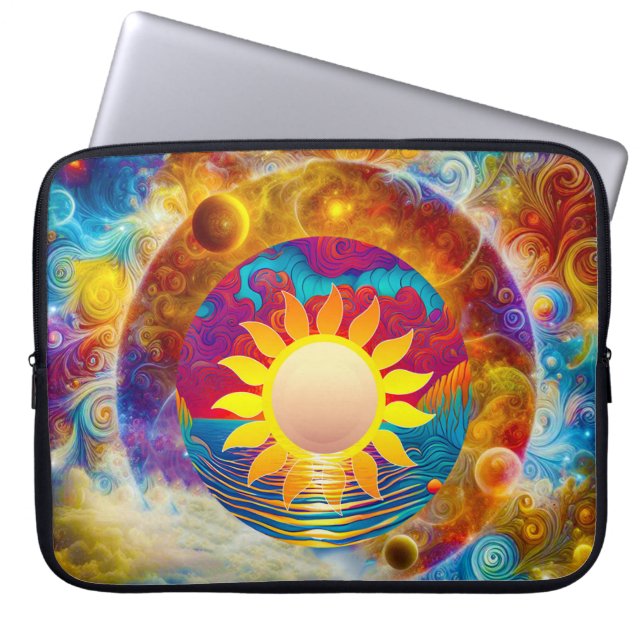 Funda Para Portátil Sol cósmico (Frente)