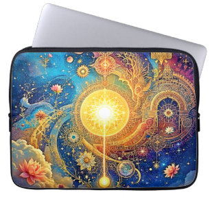Funda Para Portátil Sol cósmico Mandala Art
