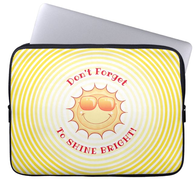 Funda Para Portátil Sol sonriente brillante (Frente)