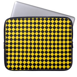 Funda Para Portátil Solid Black and Gold Chevron Pattern